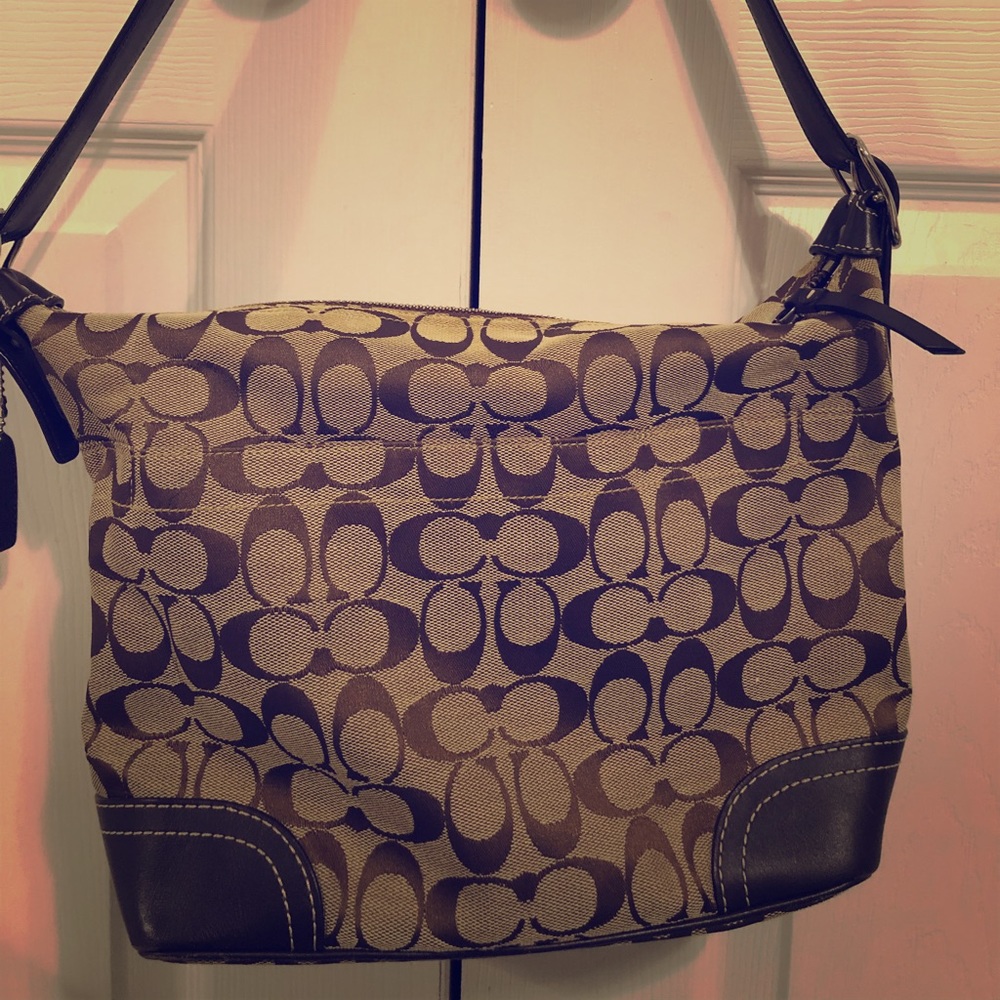 Fabric Monogram Coach Handbag